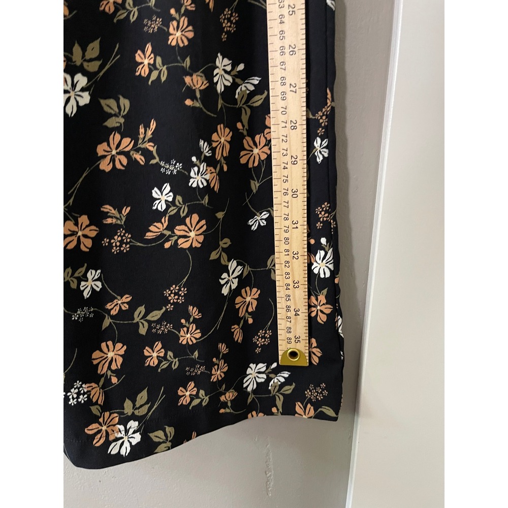 Inspired Hearts Womens Floral Smocked Ruffle Wide Leg Jumpsuit Black Orange M - Picture 4 of 12